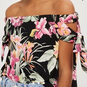Top shop off the shoulder floral top